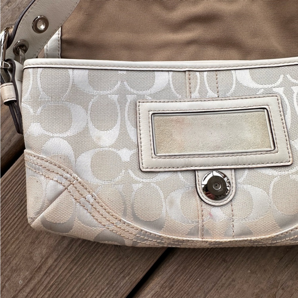 Coach Signature Jacquard Classic C Buckle Braided Shoulder Bag Y2K Hobo 6280 - Picture 14 of 16